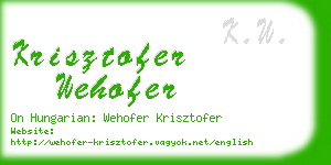 krisztofer wehofer business card